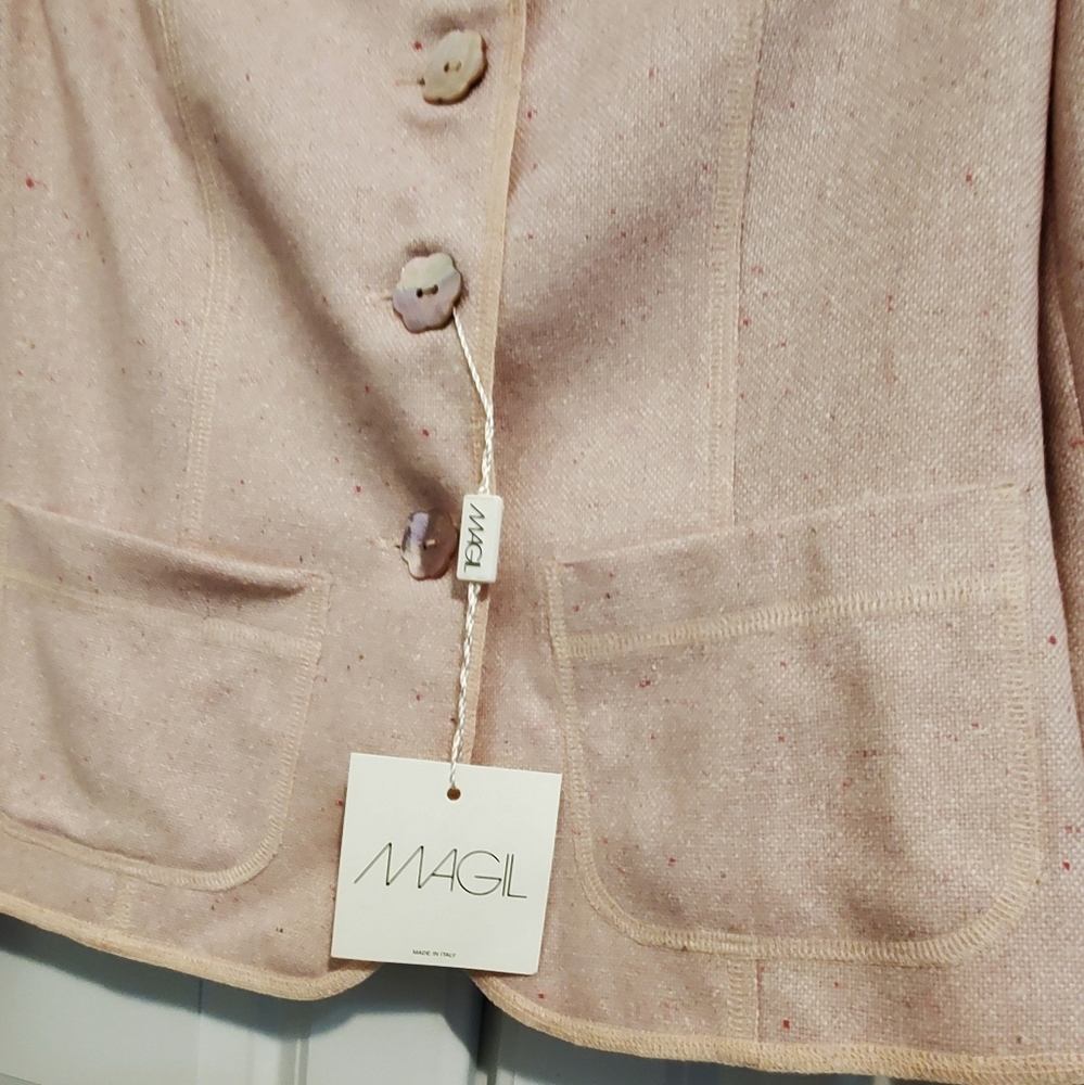 NWT-MAGIL BUTTON'S UP YOUTH GIRLS PEACHY PINK BLAZER JACKET- ITALY10- - Picture 6 of 15